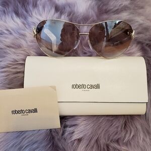 ROBERTO Cavalli Aviator Sunglasses Gold NWT